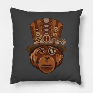 Steampunk Animal Orangutan Vintage Art Gift Pillow