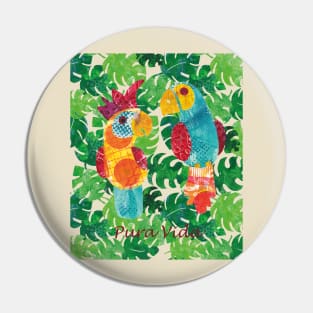 Pura Vida! Parrot and cockatoo chitchat Pin