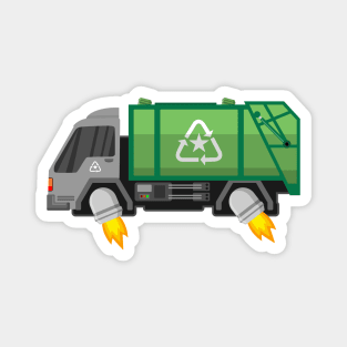 Outer Space Bin Lorry Rocket Design Magnet