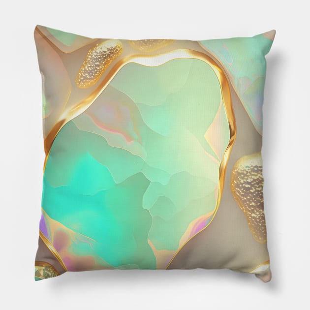 Gold opal gemstone Pillow by UniqueMe