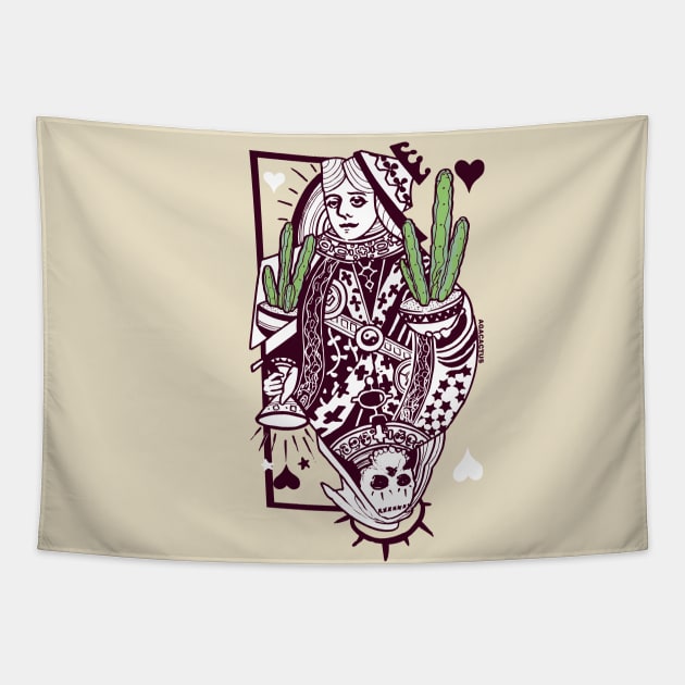 QUEENofHEARTS02 Tapestry by AgaCactus