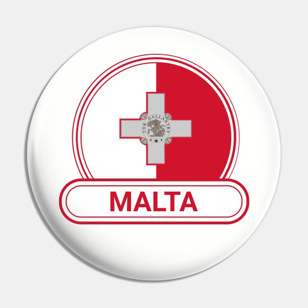 Malta Country Badge - Malta Flag Pin by Yesteeyear