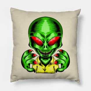 alien red nails Pillow