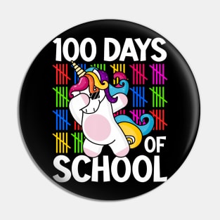 100th Day of School Unicorn Teachers Kids Girls 100 Days Pin