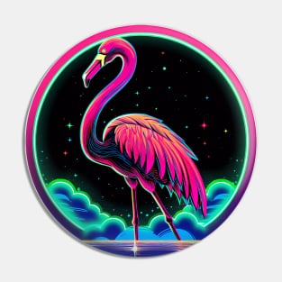 Flamingo Lover Cosmic Space Animals Tropical Beach Pin