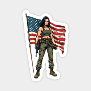 American Patriot Woman Magnet