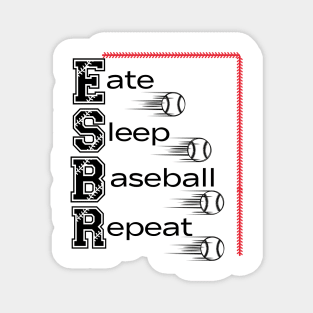 Eat Sleep Baseball Repeat Baseball Player Funny Baseball Magnet