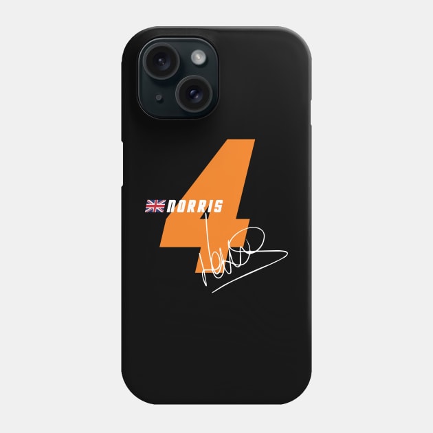 Lando Norris 4 Signature Number Phone Case by petrolhead