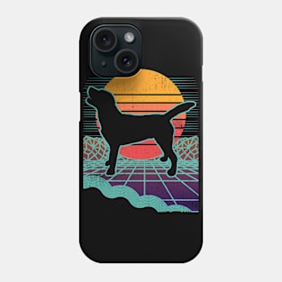 Labrador Retro Vintage 80s Vaporwave Black Lab Phone Case