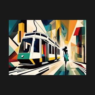 A Woman and Tram 009 - post-soviet realism - Trams are awesome! T-Shirt