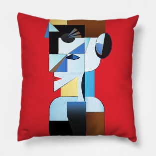 Woman Face Cubist Art Pillow