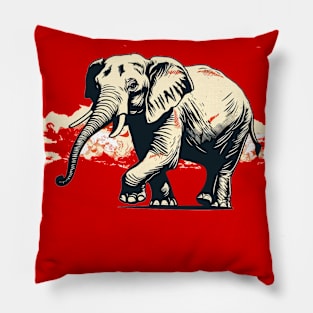 "Ethereal Elegance: A Creative Asian Elphante" Pillow