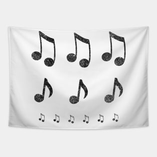 Black Musical Notes Tapestry