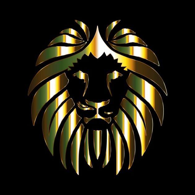 Golden Lion On Black by designsbycreation