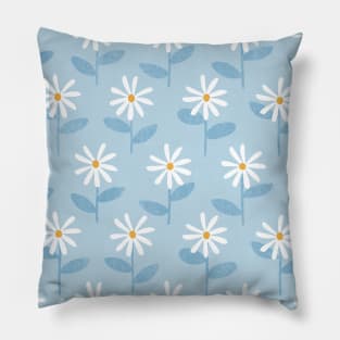 Daisy chain Blue Pillow