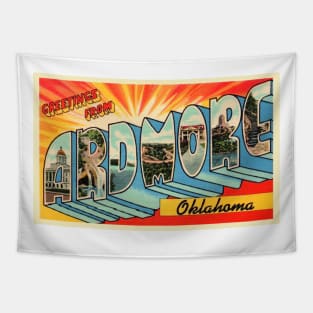 Greetings from Ardmore Oklahoma, Vintage Large Letter Postcard Tapestry