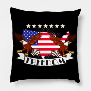 Freedom USA America Eagle Patriotic Flag Pillow