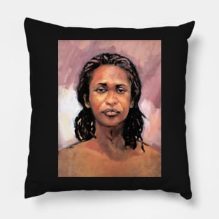 Portrait of Kuntamare ~ oil painting Pillow