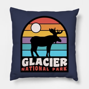 Glacier National Park Moose Badge Pillow