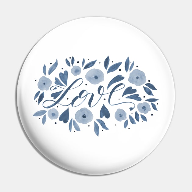 Love and flowers - grey Pin by wackapacka