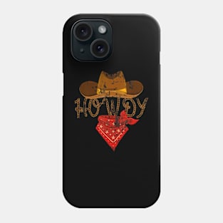 Western Cowboy Howdy Fit Short Sleeve Black Polyester Cotton Phone Case