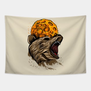 angry bear moon Tapestry