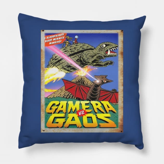 Mystery Science Rusty Barn Sign 3000 - Gamera vs Gaos Pillow by Starbase79