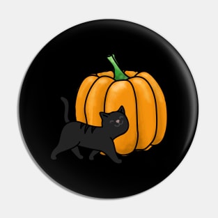 Black cat halloween pumpkin Pin