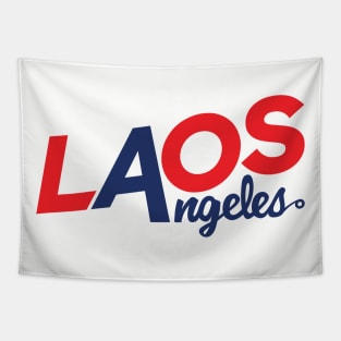 Laos Angeles Red & Blue Logo Tapestry