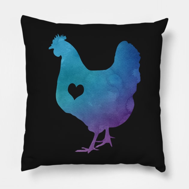 Adore Chickens Watercolor Pillow by Psitta