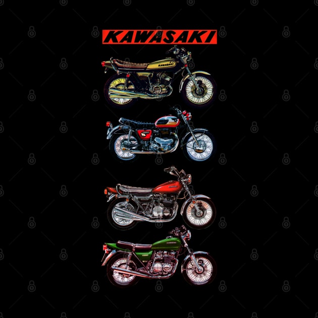 Vintage Classic Japanese Motorcycles by MotorManiac