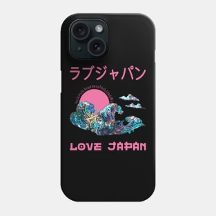 Great Wave Japanese Kanagawa Symbol Word Kanji Love Japan Retro 246 Phone Case