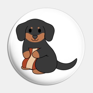 Black Dachshund Bacon Pin