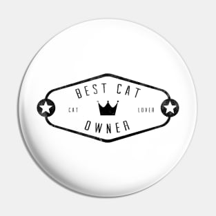 best cat owner white merch T-Shirt Pin