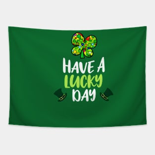 Have a Lucky Day: Lucky Shamrock St. Patrick’s Day Cartoon Art Tapestry