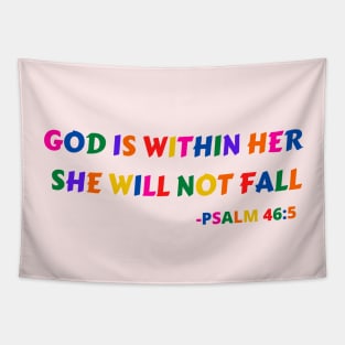 God Is Within Her She Will Not Fall Tapestry