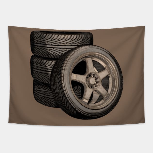 JDM WHEEL Tapestry by iConicMachines