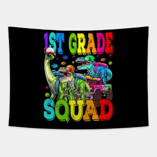 1st Grade Squad Monster Truck Dinosaur Back To School Tapestry