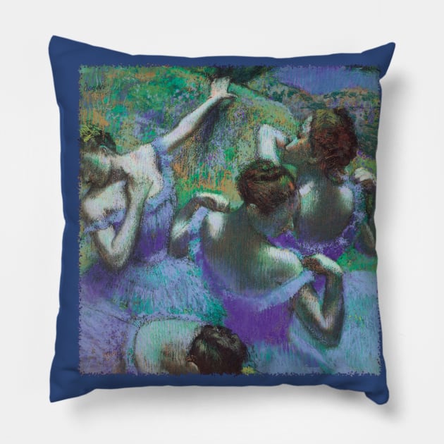 The Blue Dancers by Edgar Degas Pillow by MasterpieceCafe