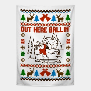 Out Here Balling Ugly Sweater Tapestry