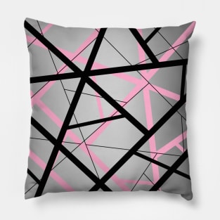 Light Pink/Silver/Black Pattern Pillow