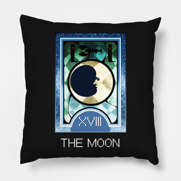 The Moon Arcana Tarot Card Pillow by loveandlive