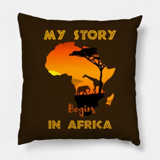 Story Begins In Africa Pride African Pillow