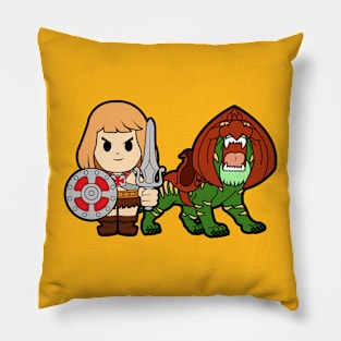 He Man and Battle Cat Chibi Pillow