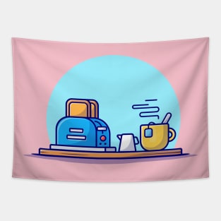 Toaster Bread And Tea Tapestry