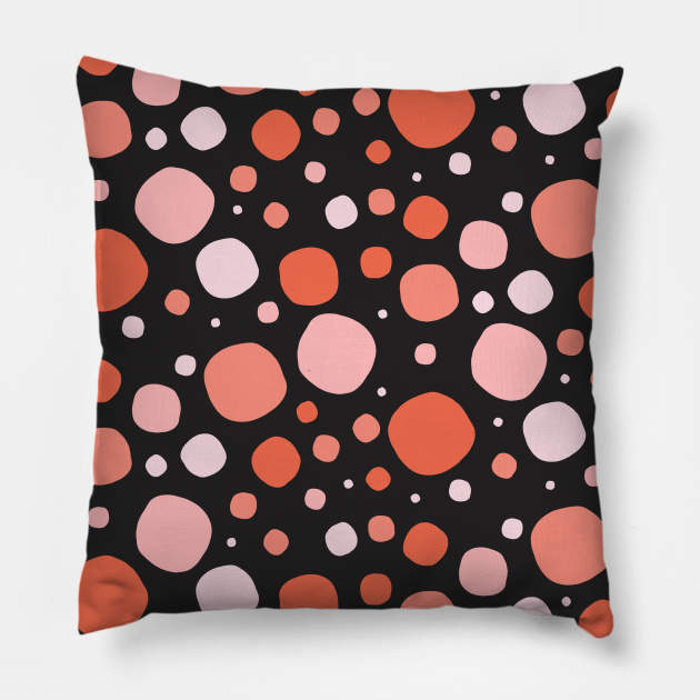 Halloween Polka Dots Pattern Pillow by teevisionshop