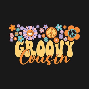 Retro Groovy Cousin Peace Love Matching Family Bday T-Shirt