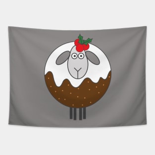 Fancy Dress Christmas Pudding Sheep Tapestry