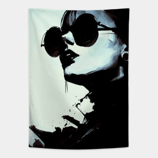 Victorian woman in sunglasses portrait Tapestry