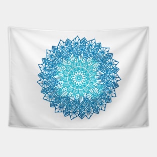 Blue Digital Mandala Tapestry